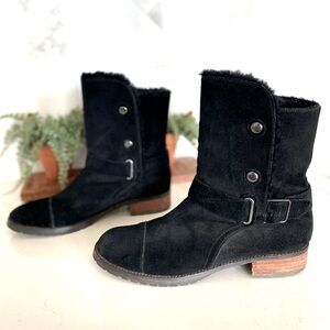 Matt Bernson Suede Tundra Booties Button Up Fold Down Sz 10